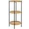 Brown Metal 3 Shelves Shelving Unit 16" x 16" x 34"
